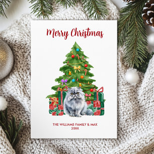 Persian Cat Family Christmas Holiday Card