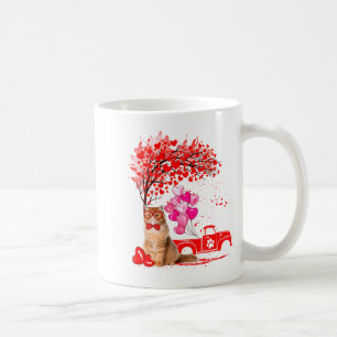 Persian Cat Heart Tree Valentines Day  Coffee Mug