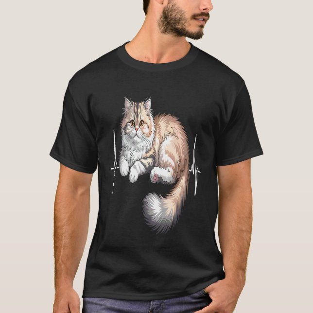 Persian Cat Heartbeat T-Shirt (Front)