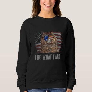 Persian Cat I Do What I Want Retro Usa Funny Cat Sweatshirt