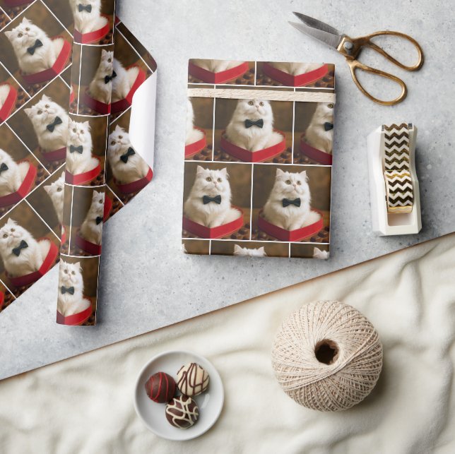Persian Cat in a Valentine Box Wrapping Paper (Crafts)