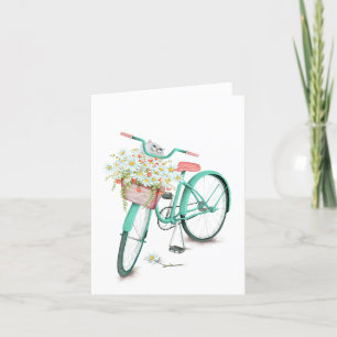 Persian cat in daisy basket card