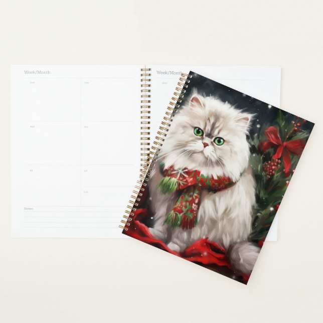 Persian Cat in Snow Christmas Planner (Display)