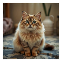 Persian Cat Lounge Floor Humor Decor Poster