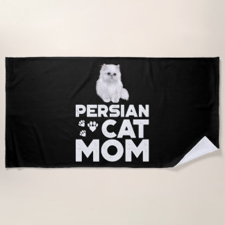 Persian Cat Mum Shirt I Female Cat Owner Persian K Beach Towel