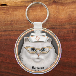 Persian Cat Nurse  keychain
