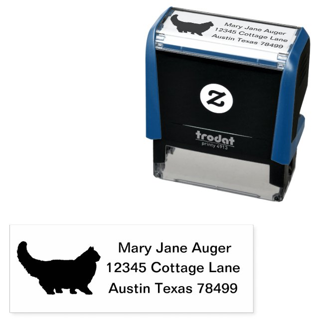 Persian Cat Personalised  Self-inking Stamp (In Situ)