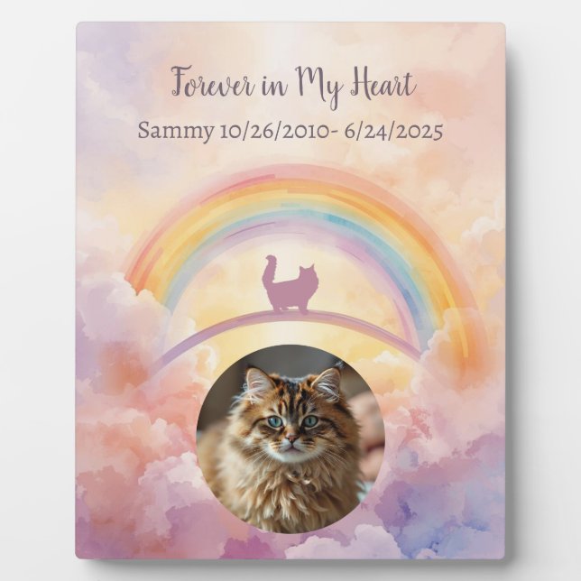 Persian Cat Pet Memorial Photo Plaque (Front)