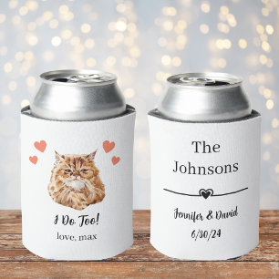 Persian Cat Pet Wedding Can Cooler Favour