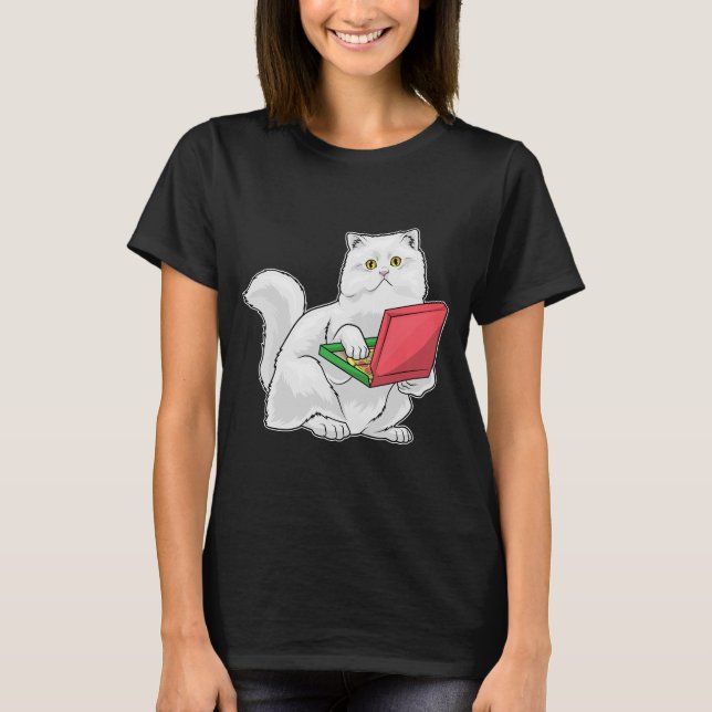 Persian cat Pizza T-Shirt (Front)