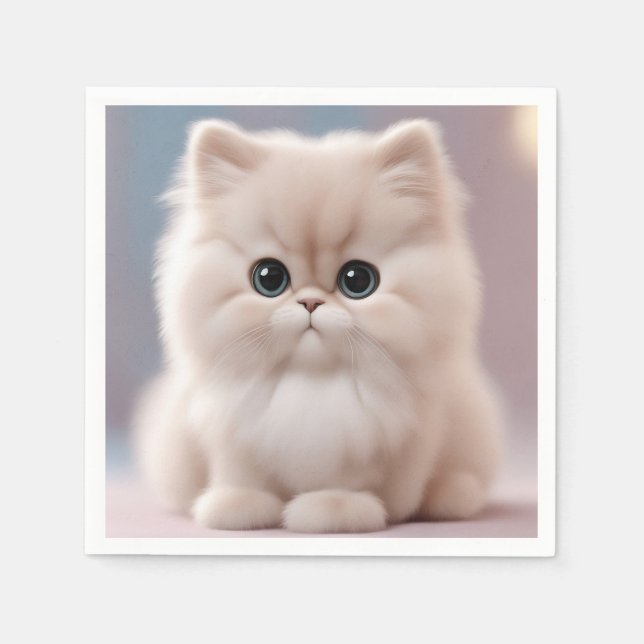 Persian Cat Playful Kitten Napkin (Front)