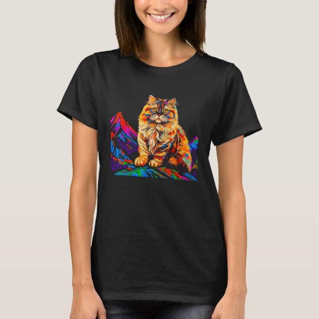 Persian Cat Pop Art T-Shirt (Front)