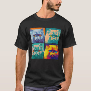 Persian Cat Pop Illustration Colourful Animal Men T-Shirt