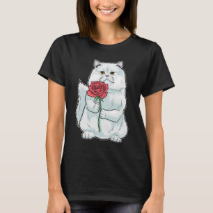 Persian cat Rose Flower T-Shirt