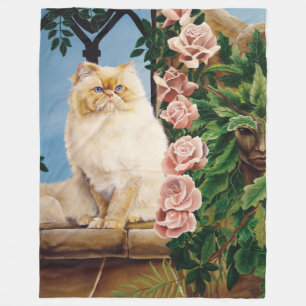 Persian Cat Roses Dryad Fleece Blanket
