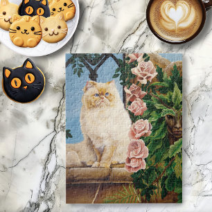 Persian Cat Roses Dryad Jigsaw Puzzle