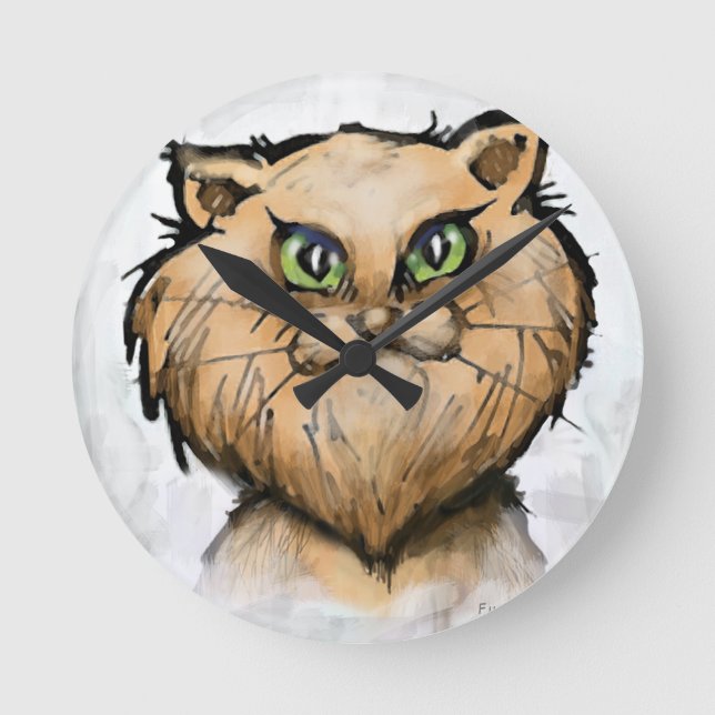 Persian Cat Round Clock (Front)