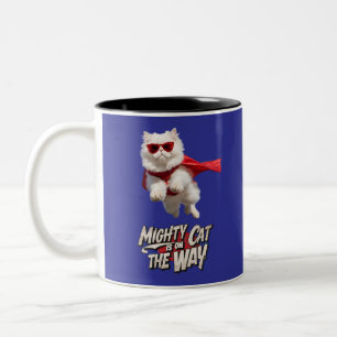 Persian Cat Superhero Two-Tone Coffee Mug