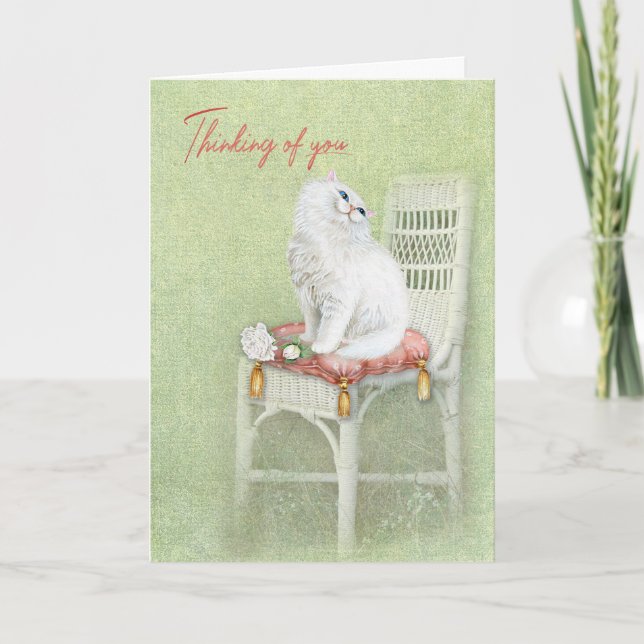Persian Cat Thinking of You Card (Front)