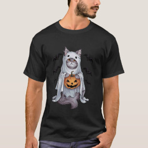 Persian Cat Witch Hat Pumpkins Halloween Costume T-Shirt