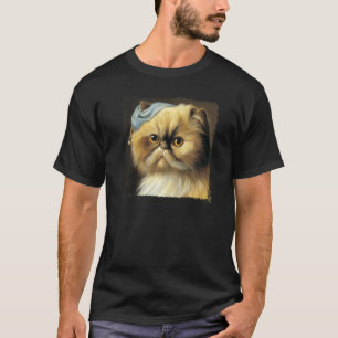Persian cat with a pear earring classical parody f T-Shirt
