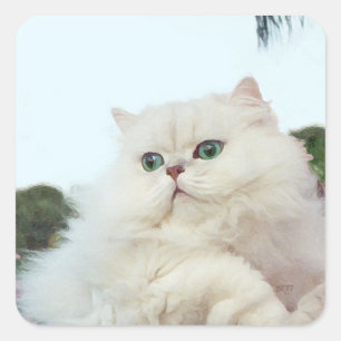 Persian Cat with Jade Eyes Square Sticker