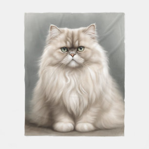 Persian Cat's Beauty Portrait Fleece Blanket