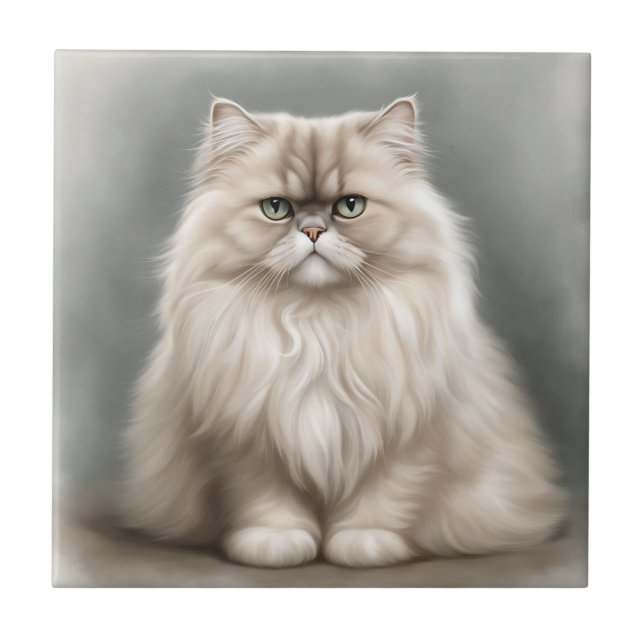Persian Cat's Beauty Portrait Tile (Front)