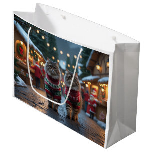 Persian Cats Christmas Snow Holiday Large Gift Bag