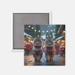Persian Cats Christmas Snow Holiday Magnet