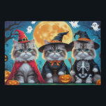 Persian Cats Pumpkin Halloween Funny Faux Canvas Print<br><div class="desc">A playful Halloween scene featuring a mischievous little kitten peeking out of a carved pumpkin,  surrounded by spooky-fun fall vibes. With cheeky charm and autumn colours,  it’s the perfect touch of humour for the season.</div>
