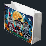 Persian Cats Pumpkin Halloween Funny Large Gift Bag<br><div class="desc">A playful Halloween scene featuring a mischievous little kitten peeking out of a carved pumpkin,  surrounded by spooky-fun fall vibes. With cheeky charm and autumn colours,  it’s the perfect touch of humour for the season.</div>