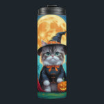 Persian Cats Pumpkin Halloween Funny Thermal Tumbler<br><div class="desc">A playful Halloween scene featuring a mischievous little kitten peeking out of a carved pumpkin,  surrounded by spooky-fun fall vibes. With cheeky charm and autumn colours,  it’s the perfect touch of humour for the season.</div>