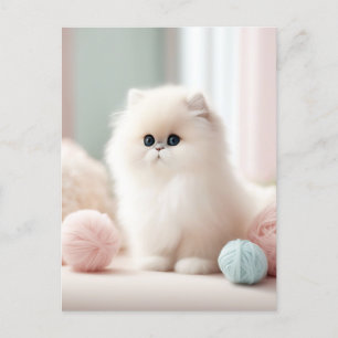 Persian Cat's Soft Pastel Dream Postcard