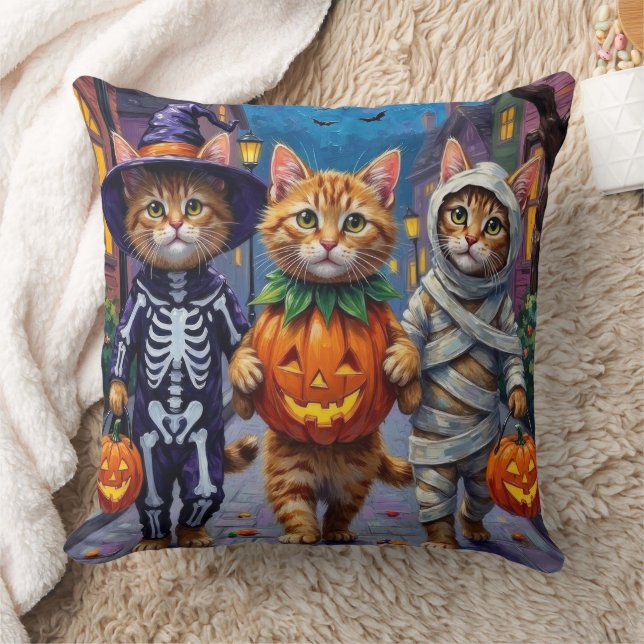 Persian Cats Trick-or-Treating  Halloween Costumes Cushion (Blanket)