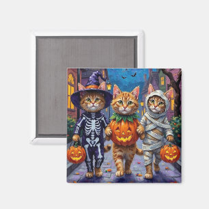Persian Cats Trick-or-Treating Halloween Costumes Magnet