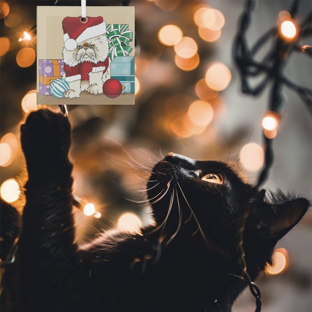Persian Christmas Cat Glass Tree Decoration (Creator Uploaded)
