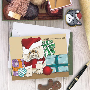Persian Christmas Cat Holiday Postcard