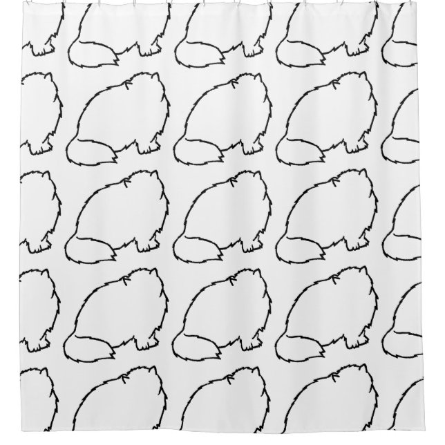 persian colour silhouette shower curtain (Front)