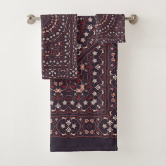 Persian coloured carpet bath towel set