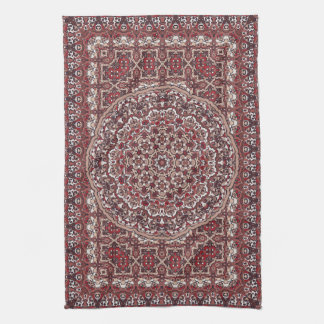 Persian coloured carpet tea towel