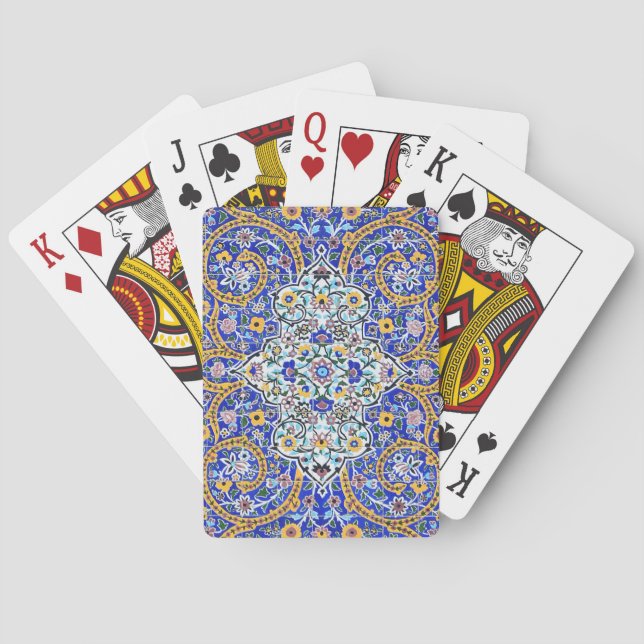 Persian elaborate tiled mural  playing cards (Back)