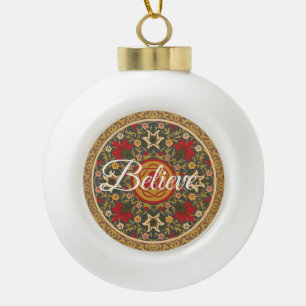 Persian Floral Christmas Ball Ornament