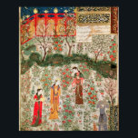 Persian Garden, 15th century (w/c on paper) Poster<br><div class="desc">Image:113277  Persian Garden,  15th century (w/c on paper). Persian School,  (15th century). Bibliotheque Nationale,  Paris,  France.  Art,  Fine Art.</div>