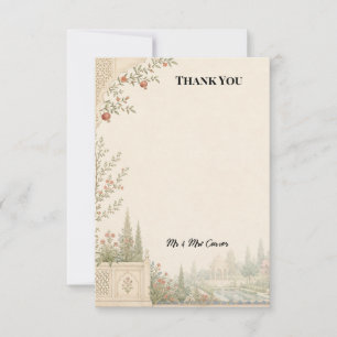 Persian Garden Cypress Wedding Thank You Card