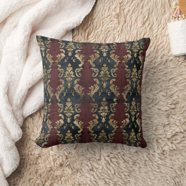 Persian Gold Damask Noir Pattern (1) Cushion (Blanket)