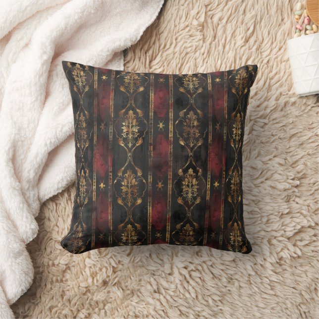Persian Gold Damask Noir Pattern (3) Cushion (Blanket)