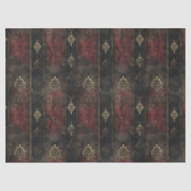 Persian Gold Damask Noir Pattern (4) Tissue Paper (Front)