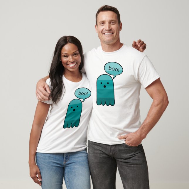 Persian Green Boo Ghost Halloween T-Shirt (Unisex)