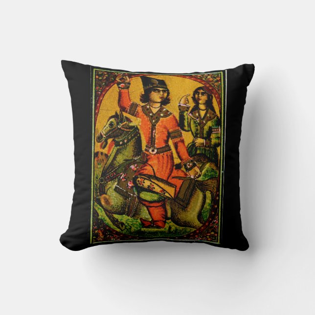 Persian Horseback Rider Cushion (Front)